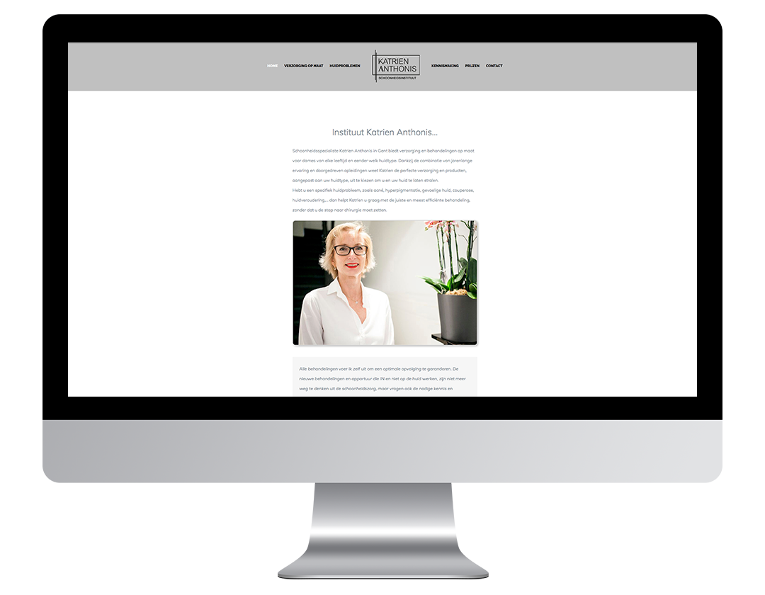 Website voor Schoonheidsinstituut Katrien Anthonis